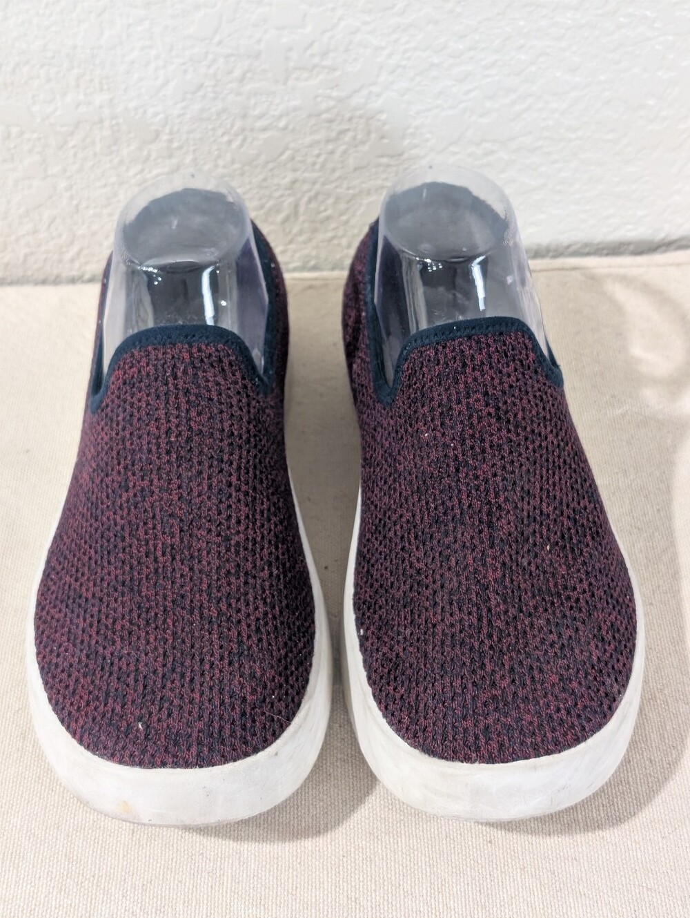 Allbirds Tree Loungers Men's 8 Navy Maroon Knit Slip On Shoes Sneakers Casual